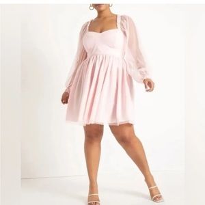 NWT Eloquii Pink Sweetheart Bodice Dress Size 14